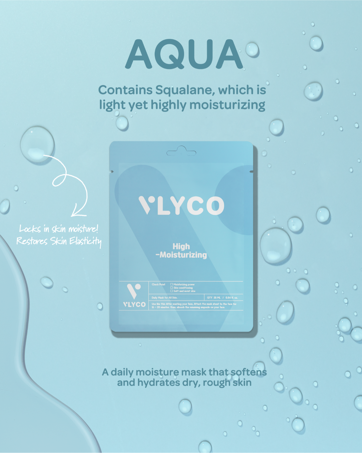 Aqua Face Sheet Mask by VLYCO - Korean Skincare.