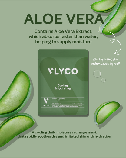 Aloe Vera Face Sheet Mask by VLYCO - Korean Skincare.